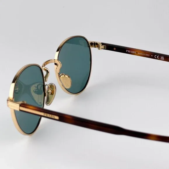 Prada PRB51S Sunglasses – Gold Round Frame with Lago  display picture 1